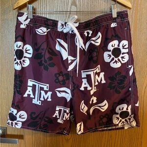 Texas AM Maroon Floral Swim Men's Shorts Trunks